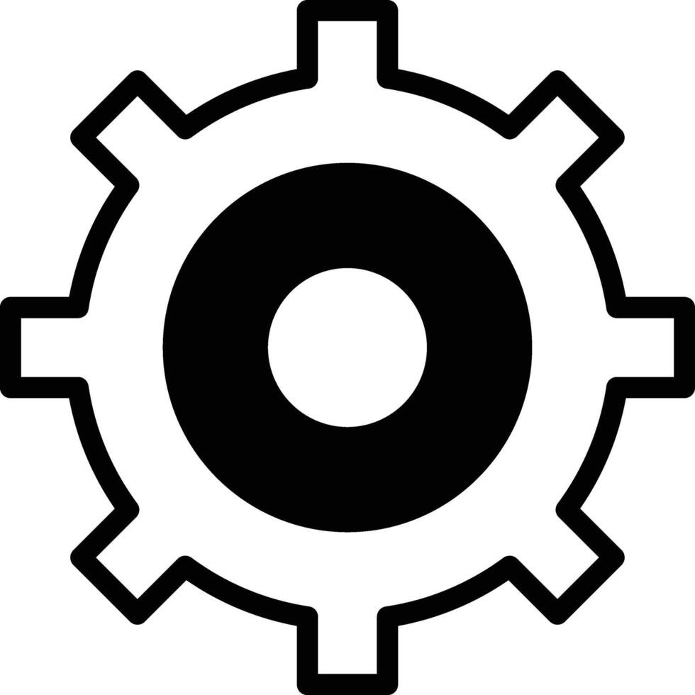 A black and white image of a gear In the concept of business icons vector