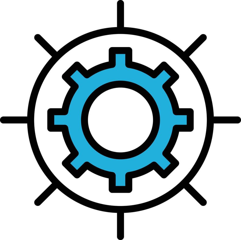 A black and white image of a gear In the concept of business icons vector