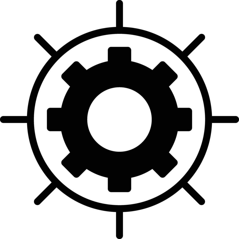 A black and white image of a gear In the concept of business icons vector