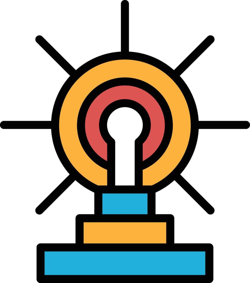 light bulb with a keyhole in the middle In the concept of business icons vector