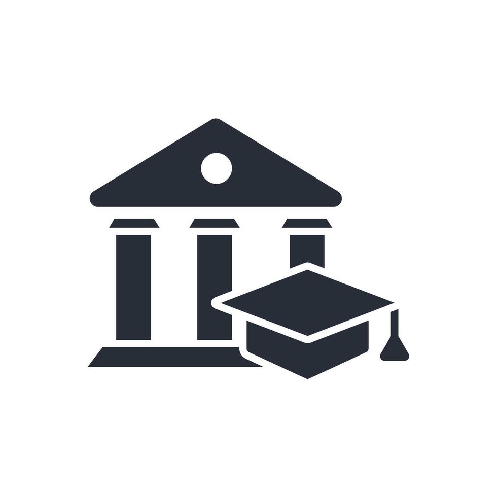 university icon. .Editable stroke.linear style sign for use web design,logo.Symbol illustration. vector