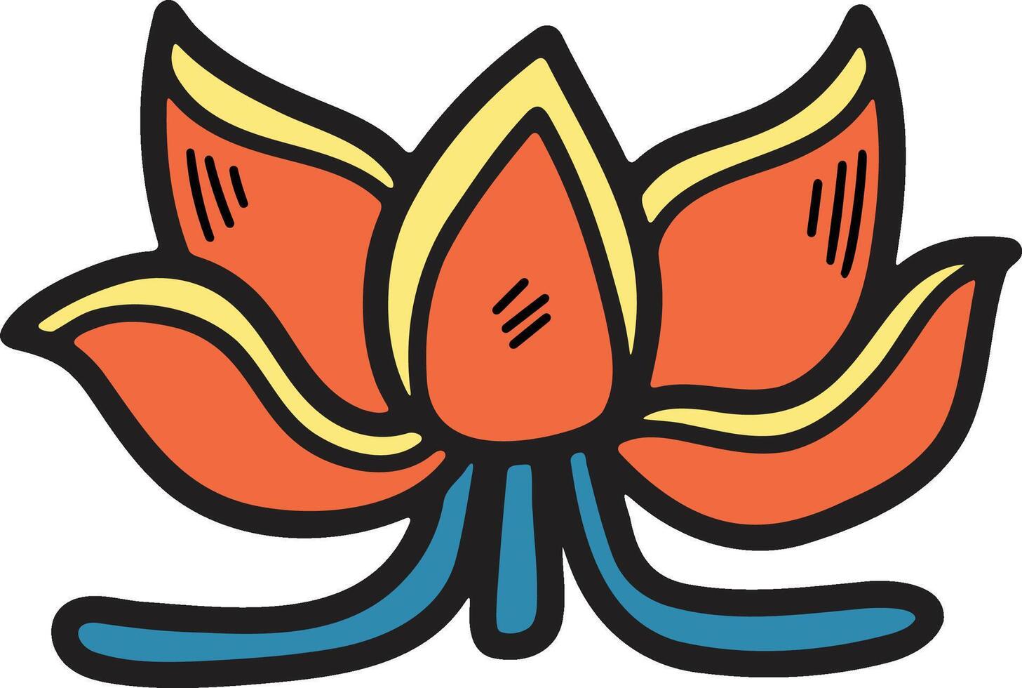 A black and white drawing of a flower with a stem vector