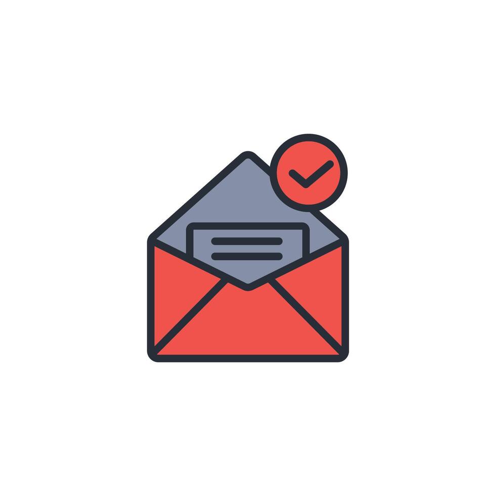 read mail icon. .Editable stroke.linear style sign for use web design,logo.Symbol illustration. vector