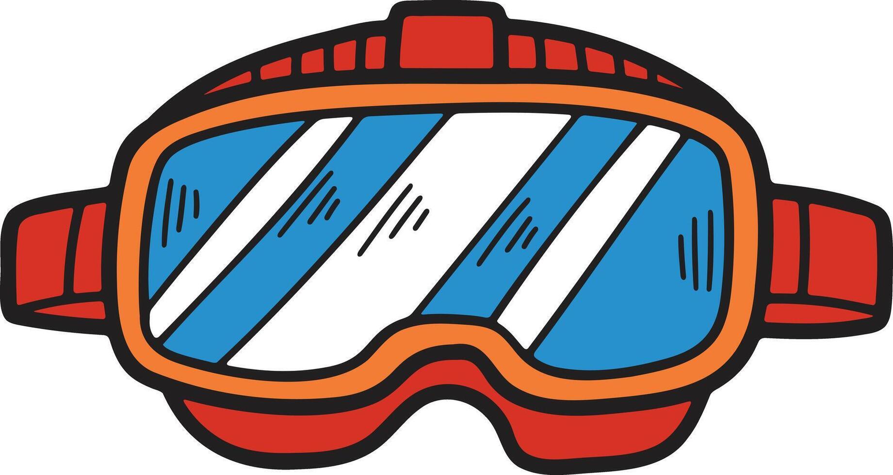 A pair of goggles with a black frame vector