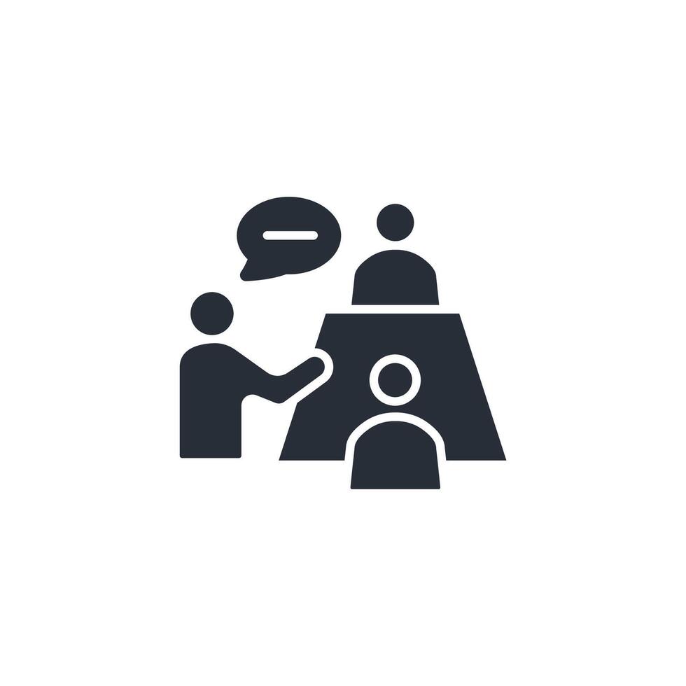 Interview icon. .Editable stroke.linear style sign for use web design,logo.Symbol illustration. vector