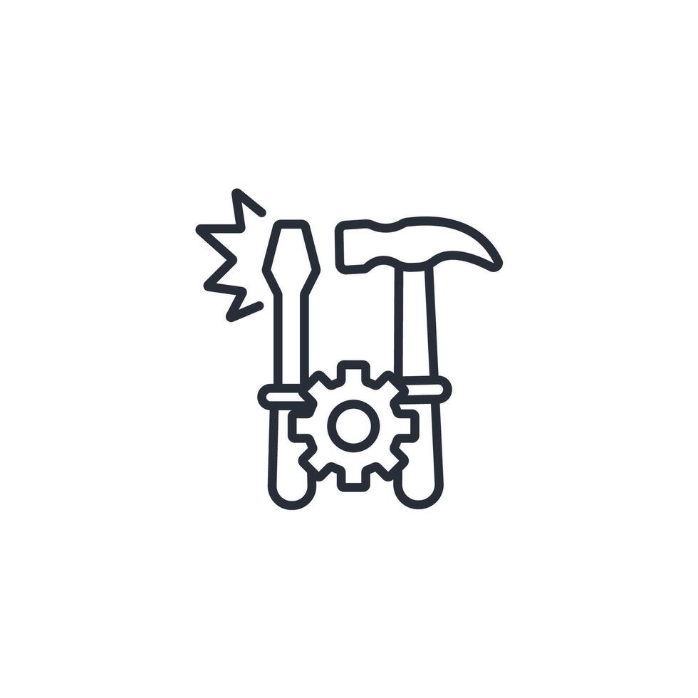 Repair icon. .Editable stroke.linear style sign for use web design,logo.Symbol illustration. vector