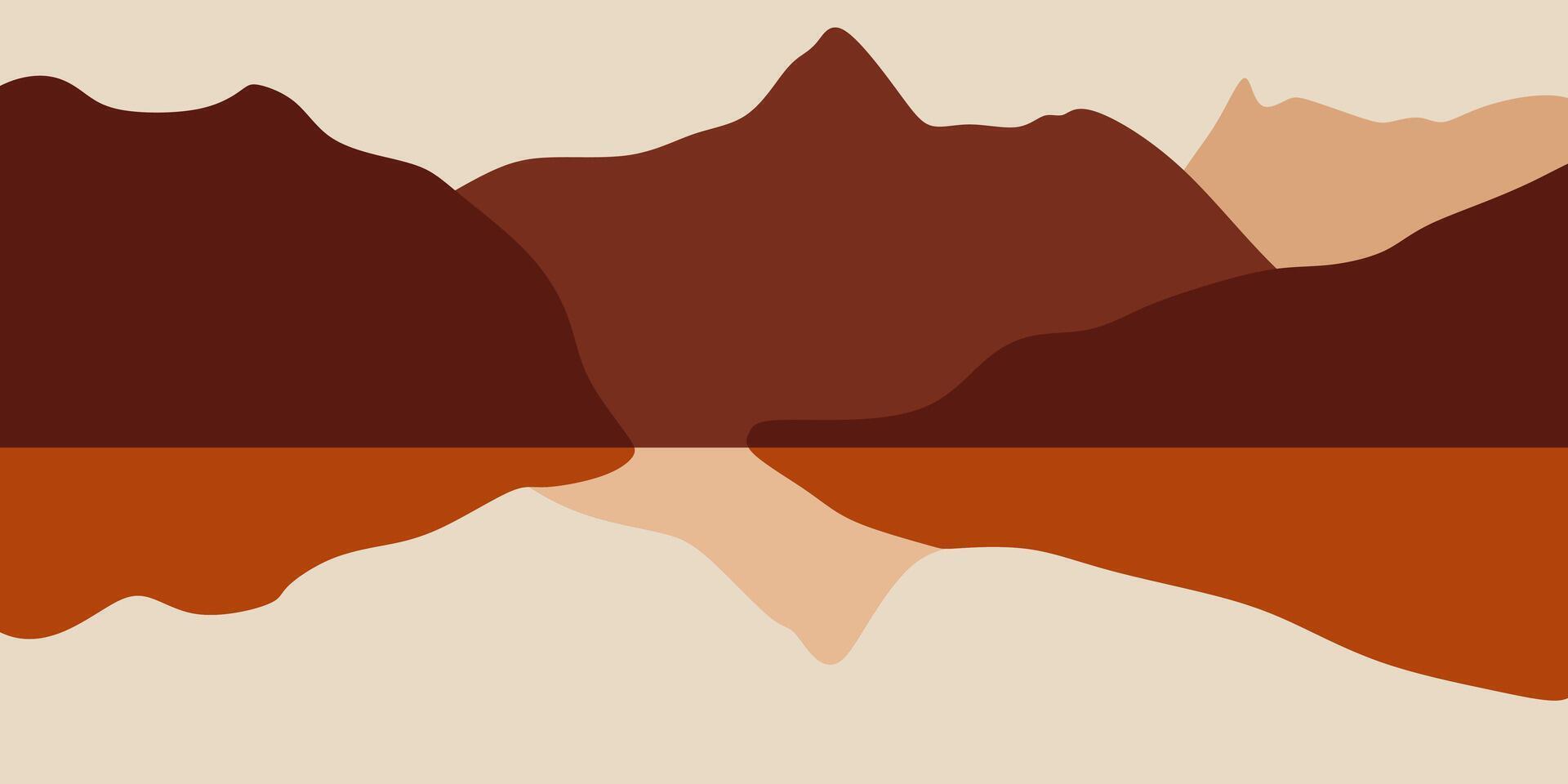 Abstract mountain bohemian landscape illustration vector