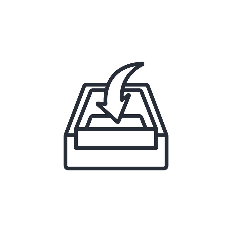 in box icon. .Editable stroke.linear style sign for use web design,logo.Symbol illustration. vector