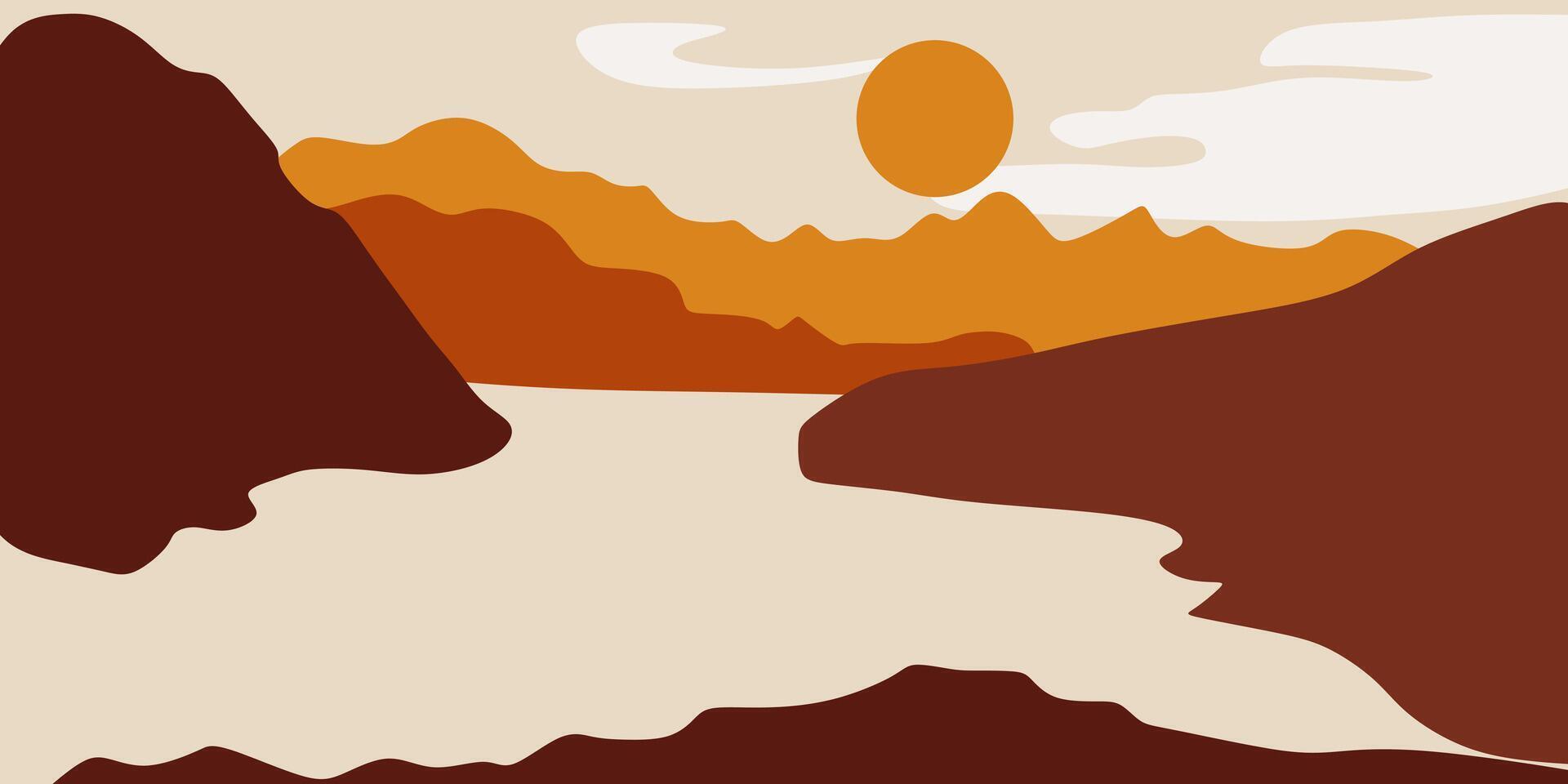 resumen montaña bohemio paisaje vector