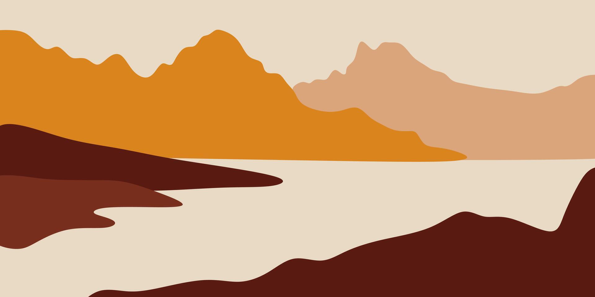 Abstract mountain bohemian landscape illustration vector