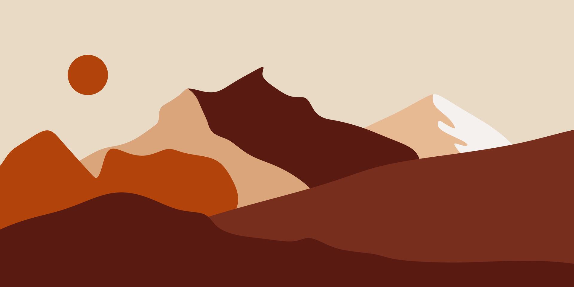 Abstract mountain bohemian landscape illustration vector