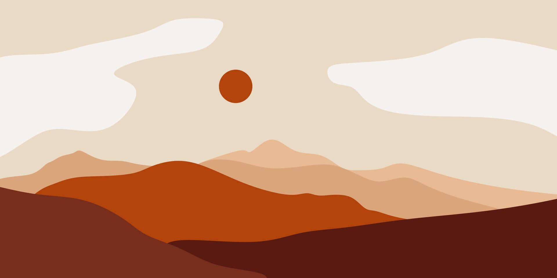 Abstract mountain bohemian landscape illustration vector