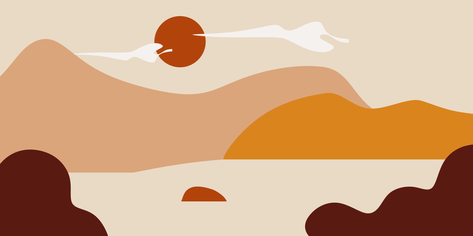 Abstract Mountain Bohemian Landscape vector