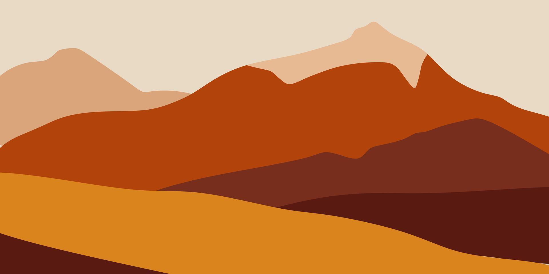 Abstract mountain bohemian landscape illustration vector