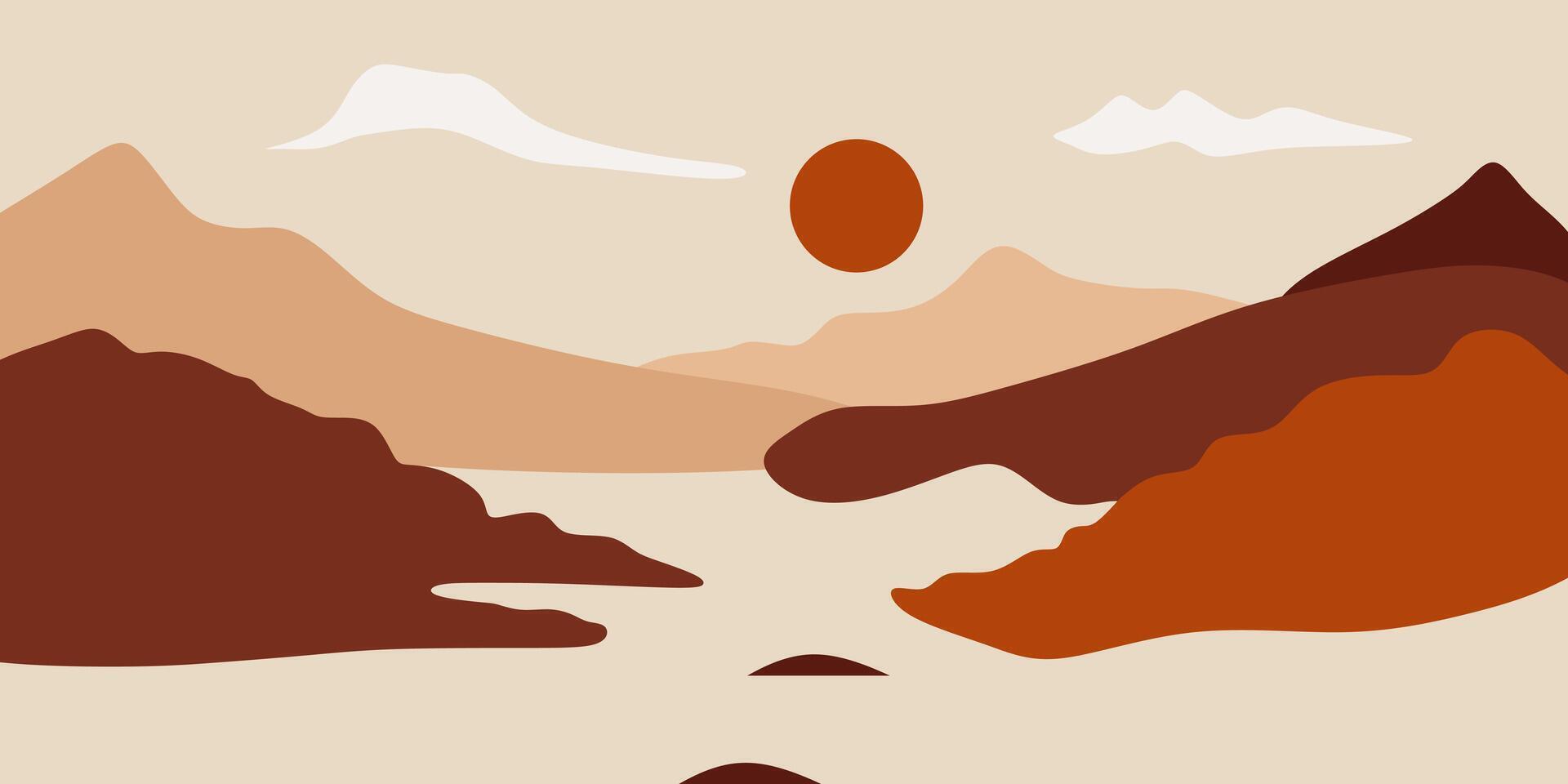 resumen montaña bohemio paisaje vector