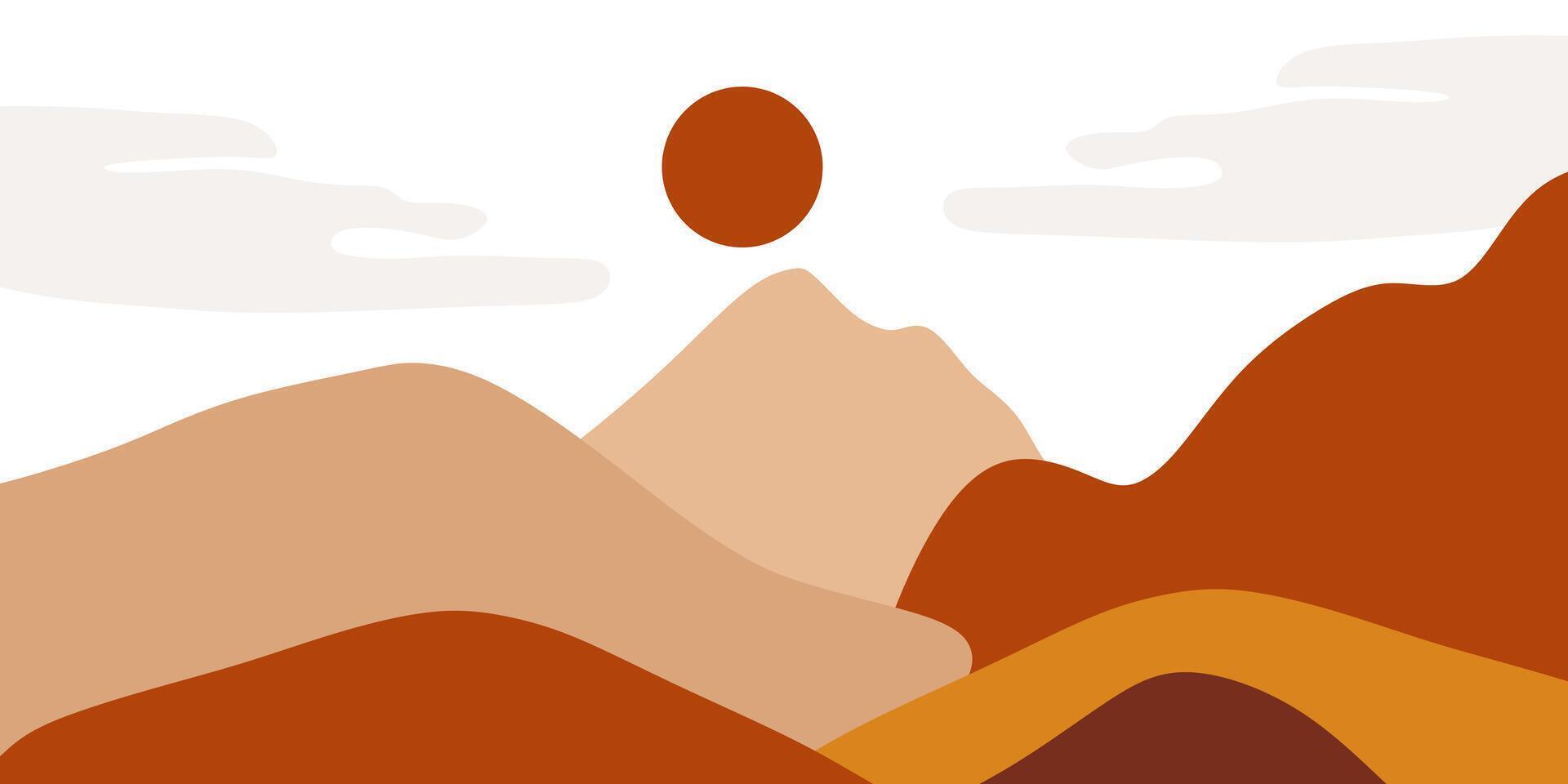 Abstract mountain bohemian landscape illustration vector