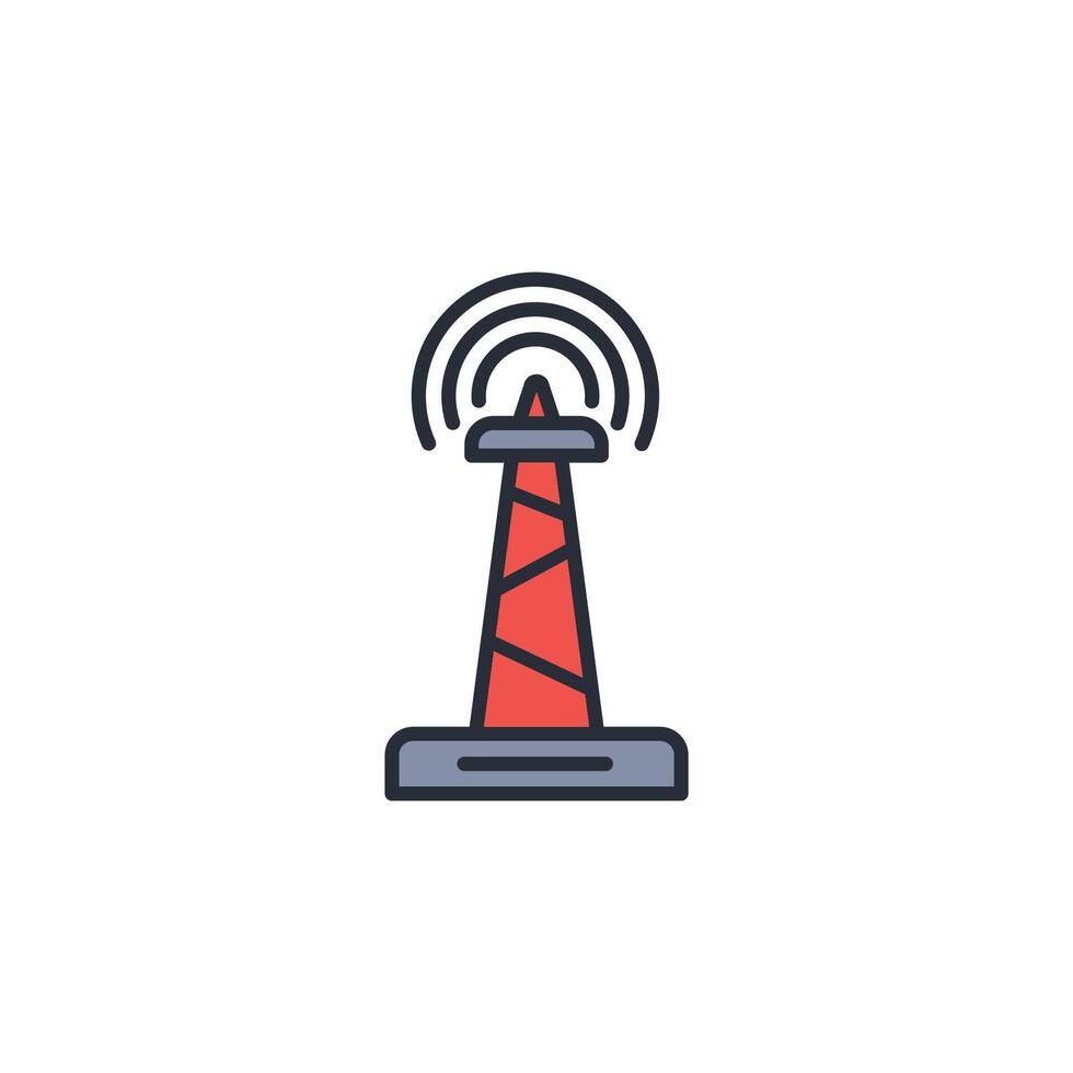 broadcasting icon. .Editable stroke.linear style sign for use web design,logo.Symbol illustration. vector