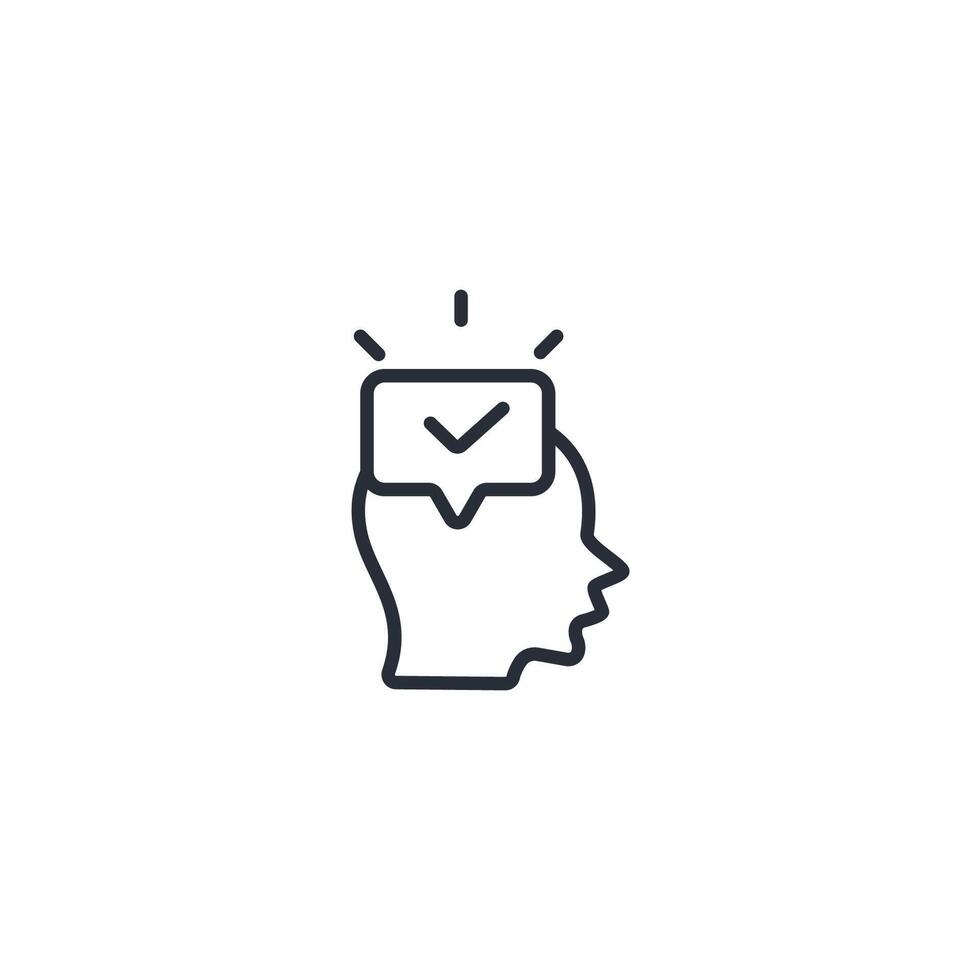 positive mindset icon. .Editable stroke.linear style sign for use web design,logo.Symbol illustration. vector