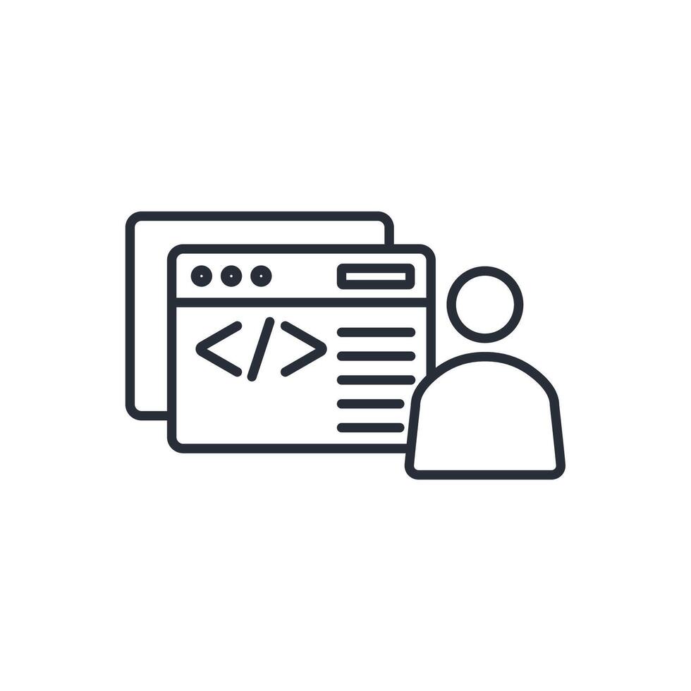 developer icon. .Editable stroke.linear style sign for use web design,logo.Symbol illustration. vector
