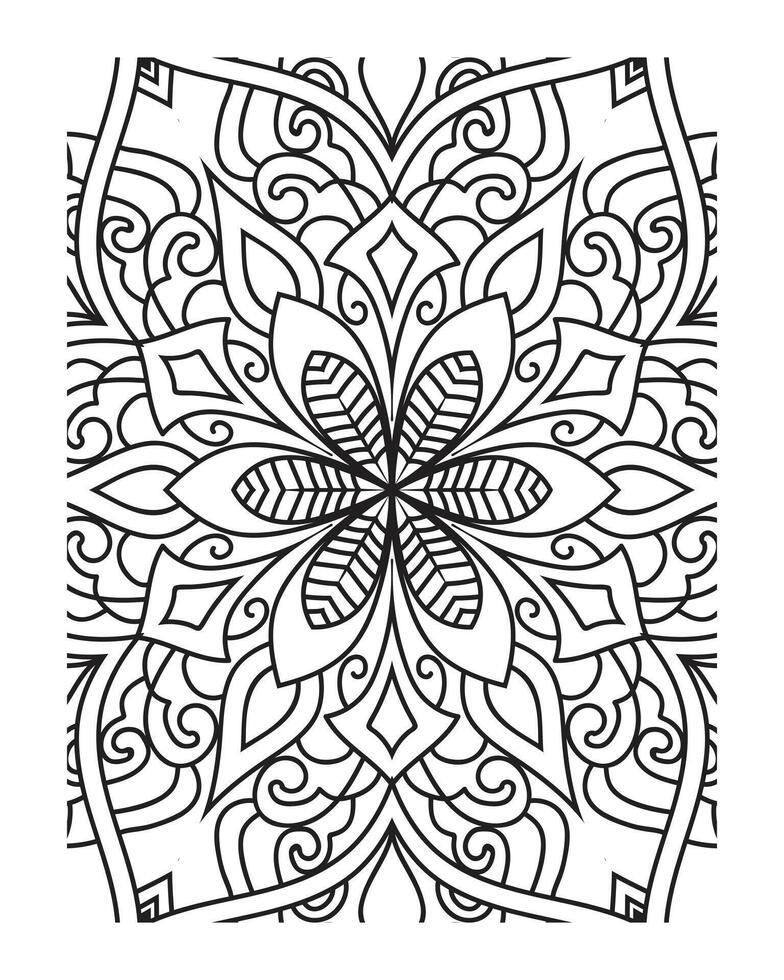 Mandala outline for adult coloring page vector