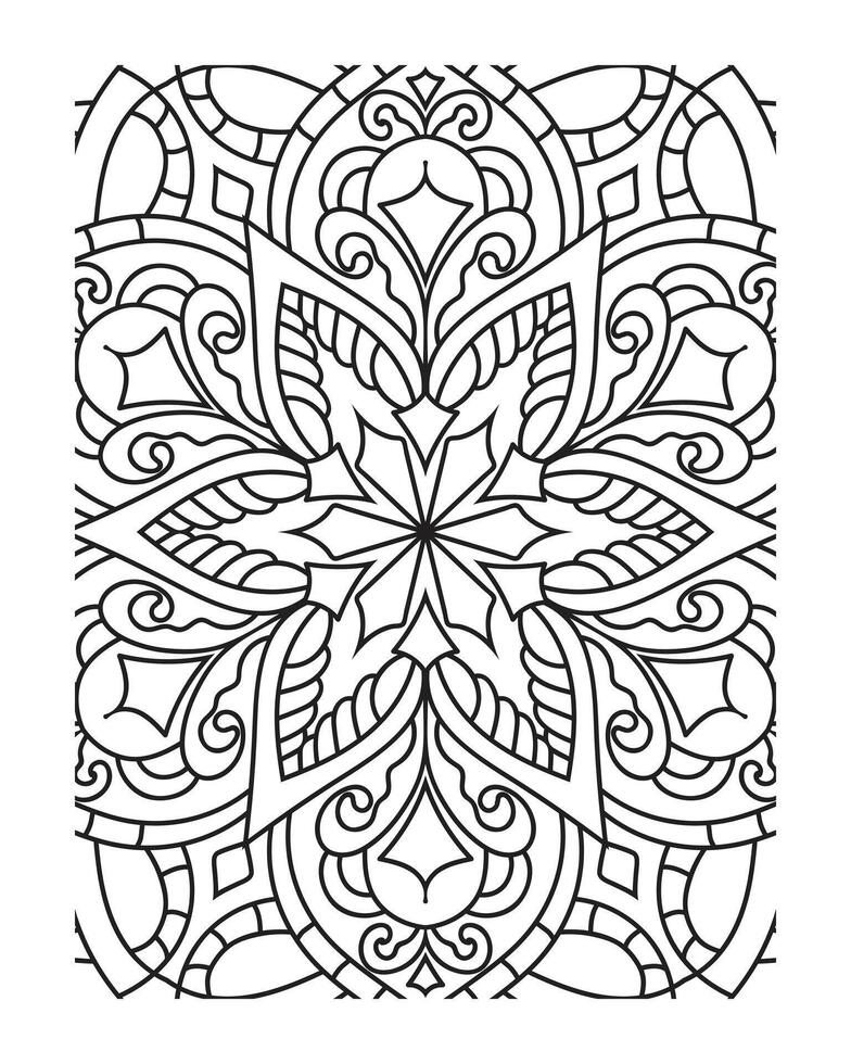 Mandala outline for adult coloring page vector