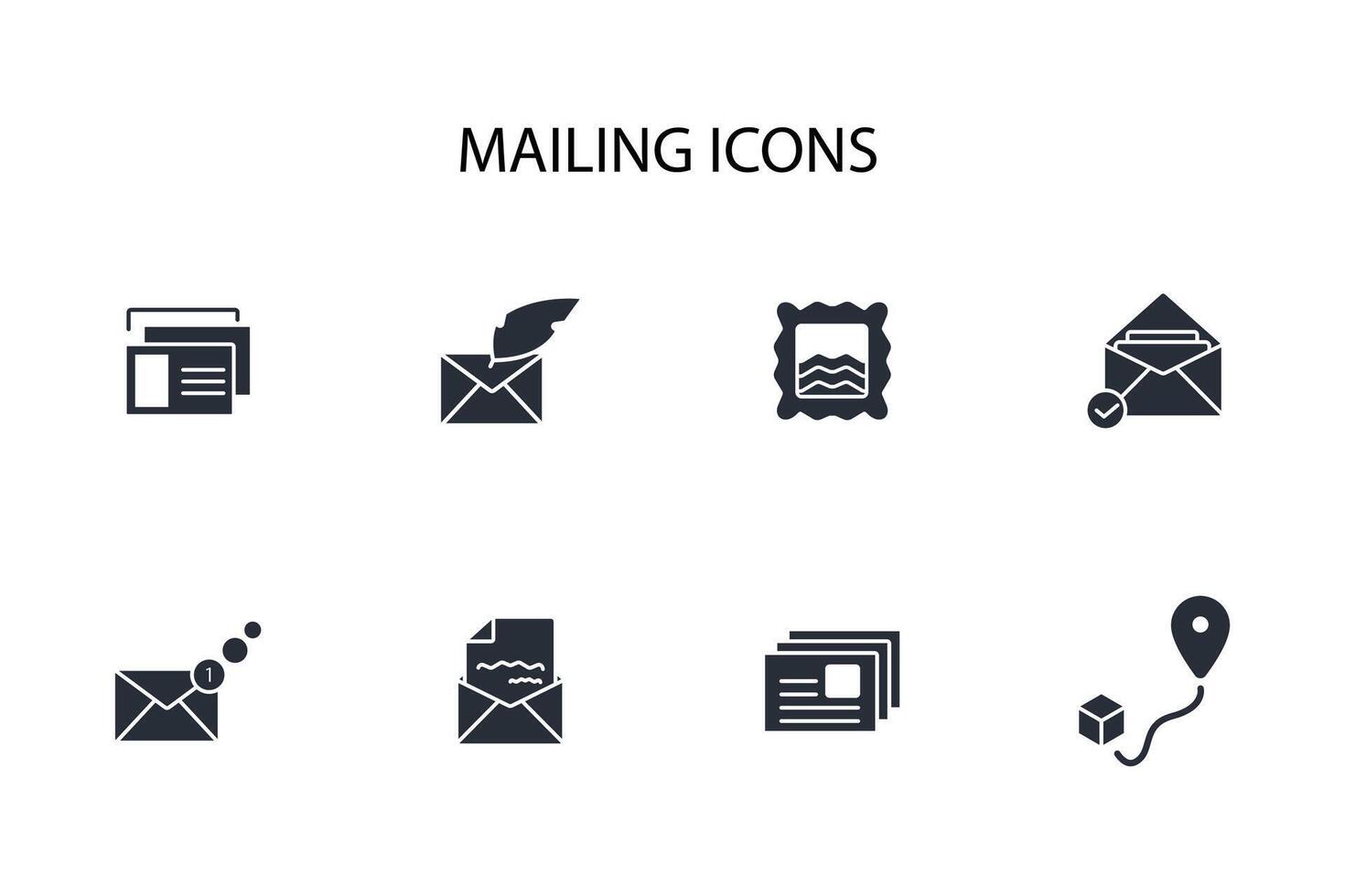 Mailing icon set..Editable stroke.linear style sign for use web design,logo.Symbol illustration. vector