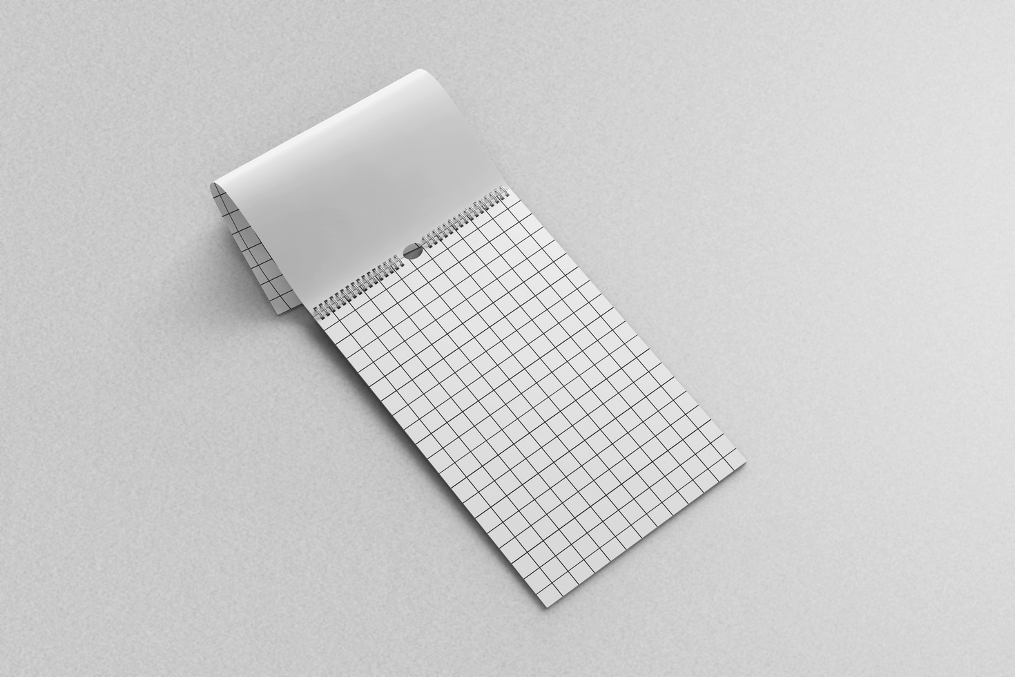 vertical wire bound binding spiral ring wall calendar 11x17 inch realistic editable mockup design template psd