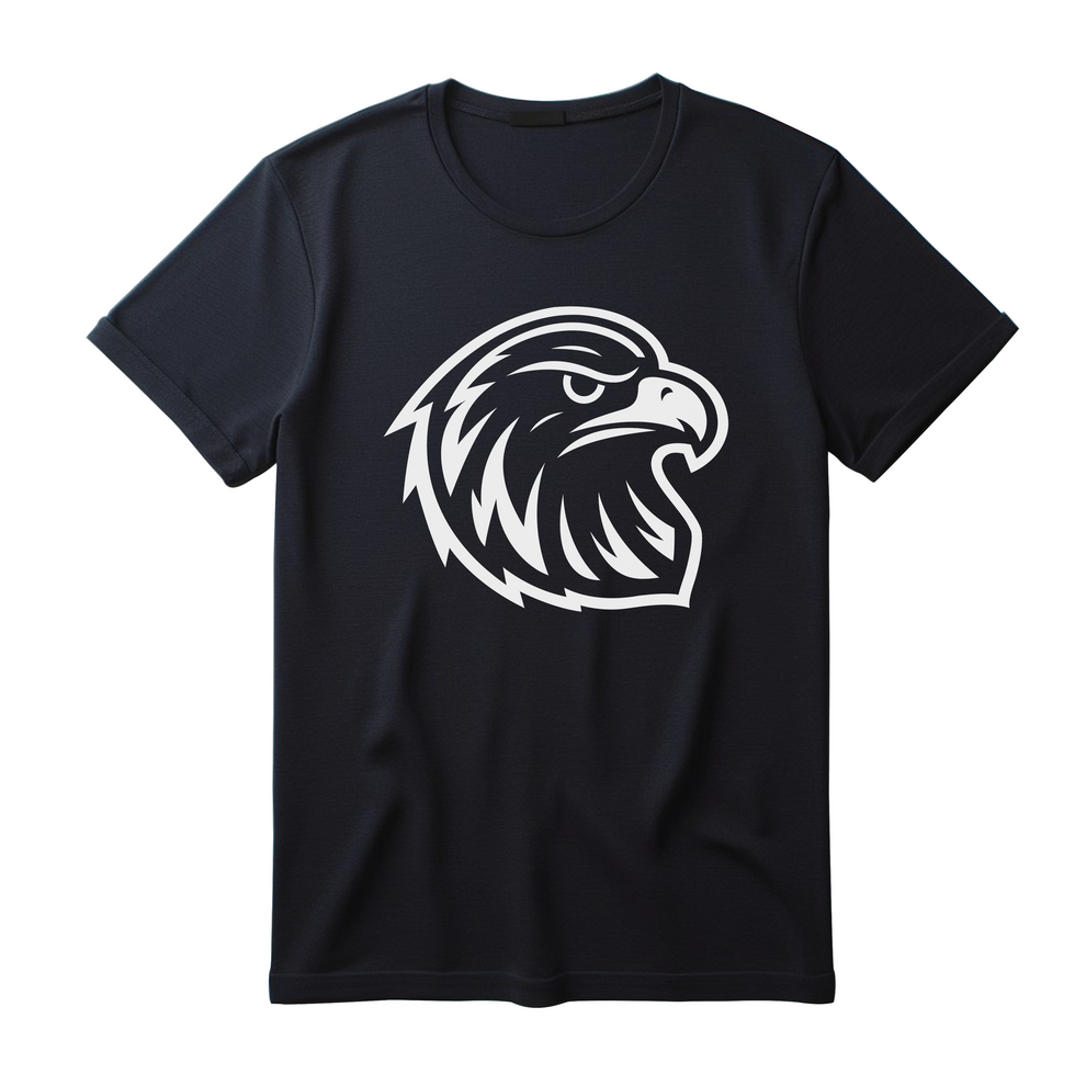 une noir T-shirt avec une Aigle impression sur il psd