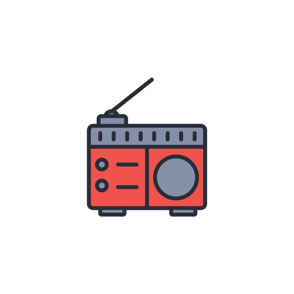 Radio icon. .Editable stroke.linear style sign for use web design,logo.Symbol illustration. vector