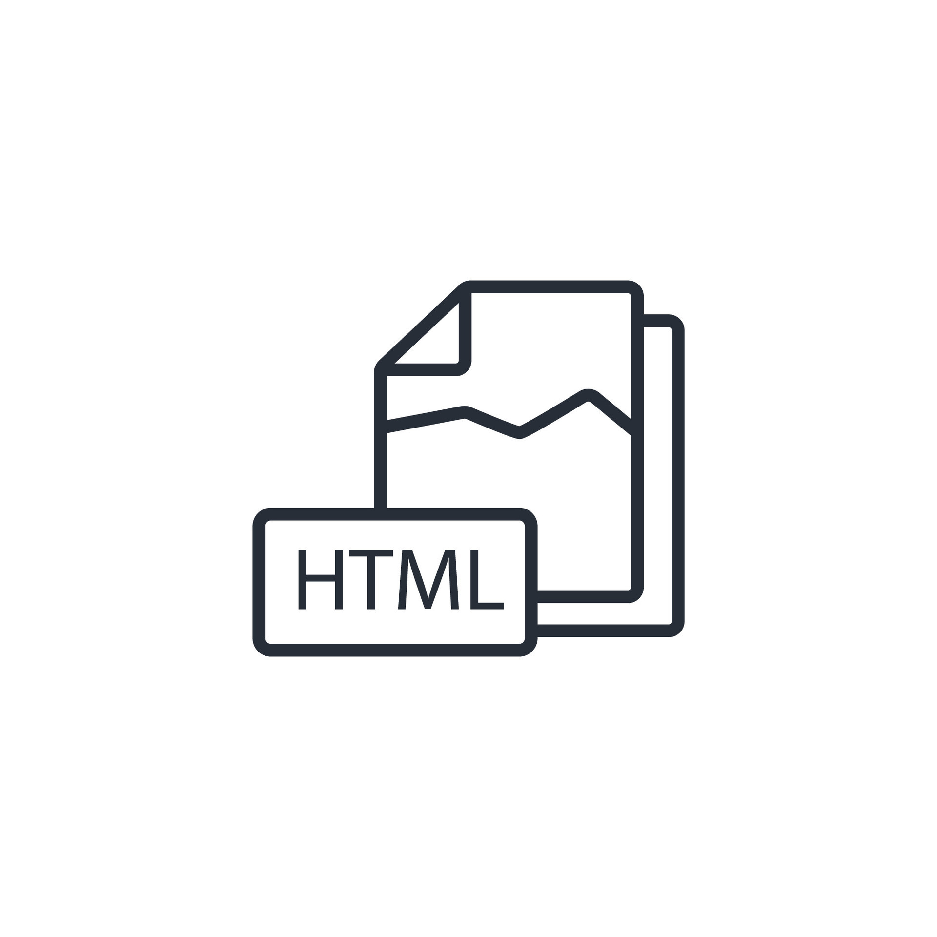 HTML file icon. .Editable stroke.linear style sign for use web design ...