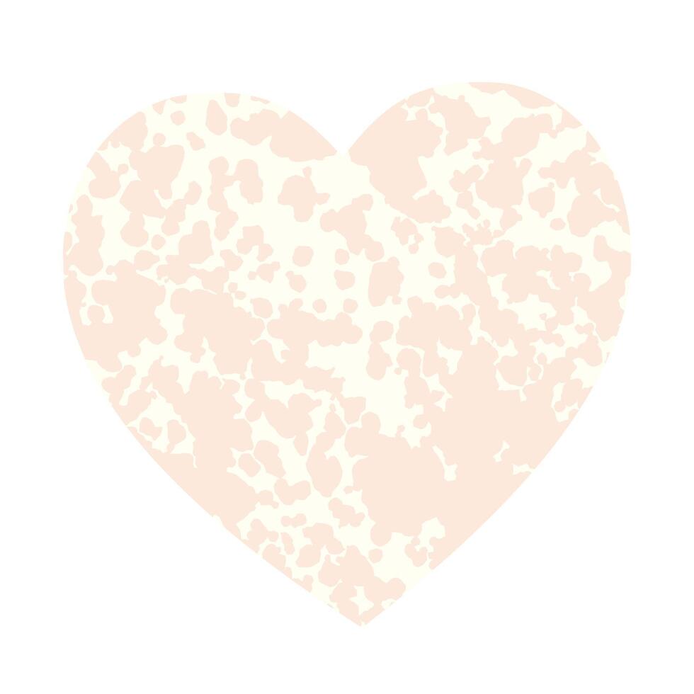 Simple empty heart with texture isolated on white background. Template for design. illustration. vector