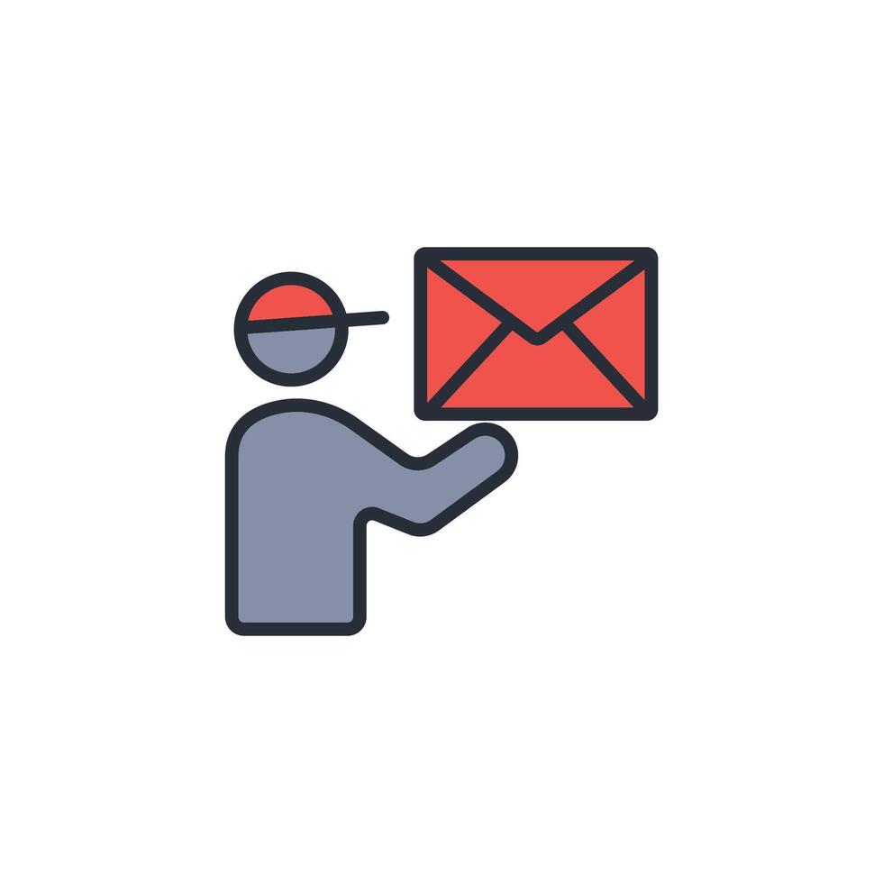 postman icon. .Editable stroke.linear style sign for use web design,logo.Symbol illustration. vector