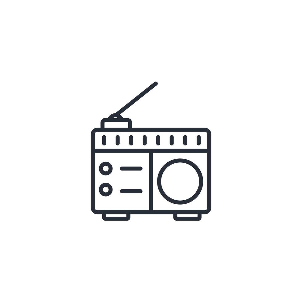 Radio icon. .Editable stroke.linear style sign for use web design,logo.Symbol illustration. vector