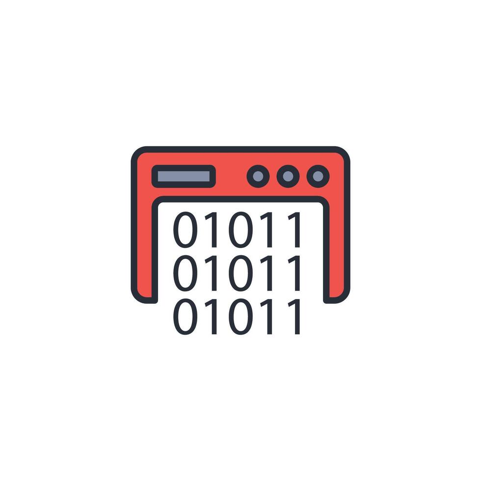 Binary Code icon. .Editable stroke.linear style sign for use web design,logo.Symbol illustration. vector