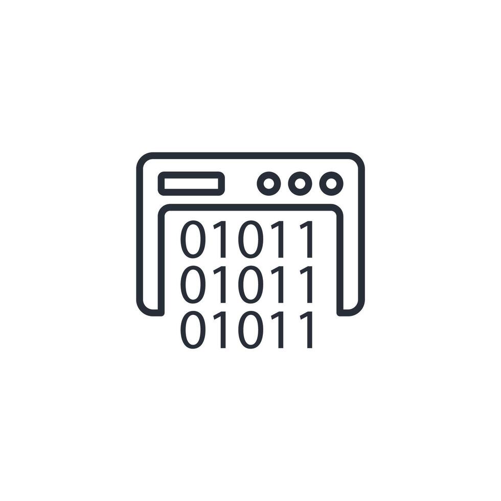 Binary Code icon. .Editable stroke.linear style sign for use web design,logo.Symbol illustration. vector