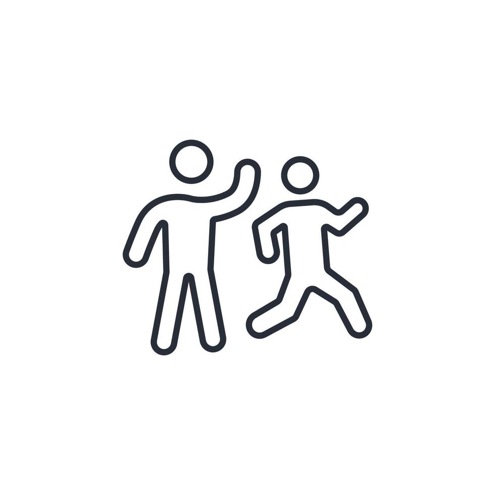 run away icon. .Editable stroke.linear style sign for use web design,logo.Symbol illustration. vector