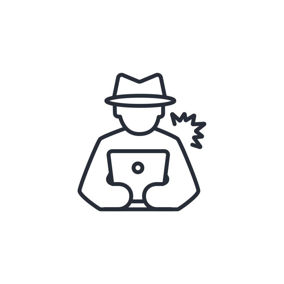 hack icon. .Editable stroke.linear style sign for use web design,logo.Symbol illustration. vector
