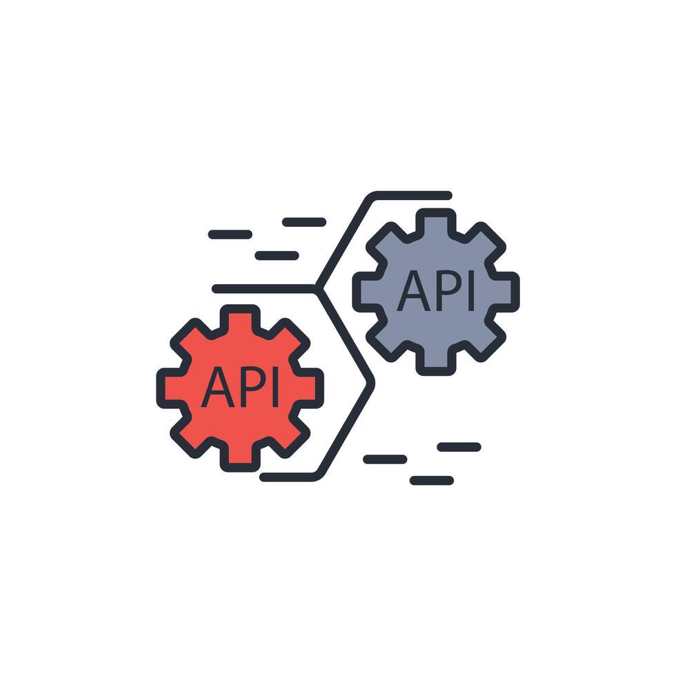 API icon. .Editable stroke.linear style sign for use web design,logo.Symbol illustration. vector