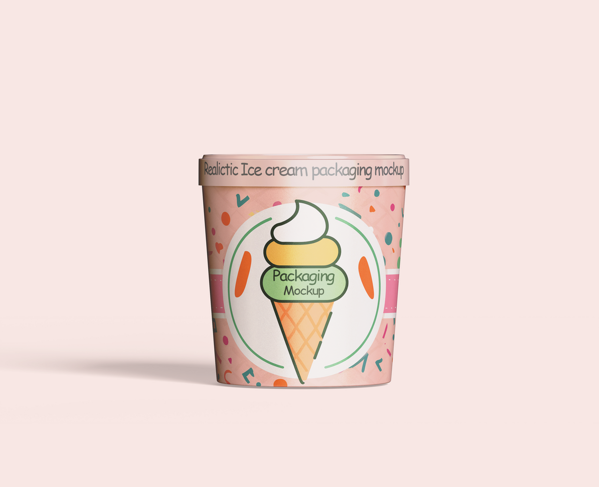 Ice cream packaging mockup editable psd