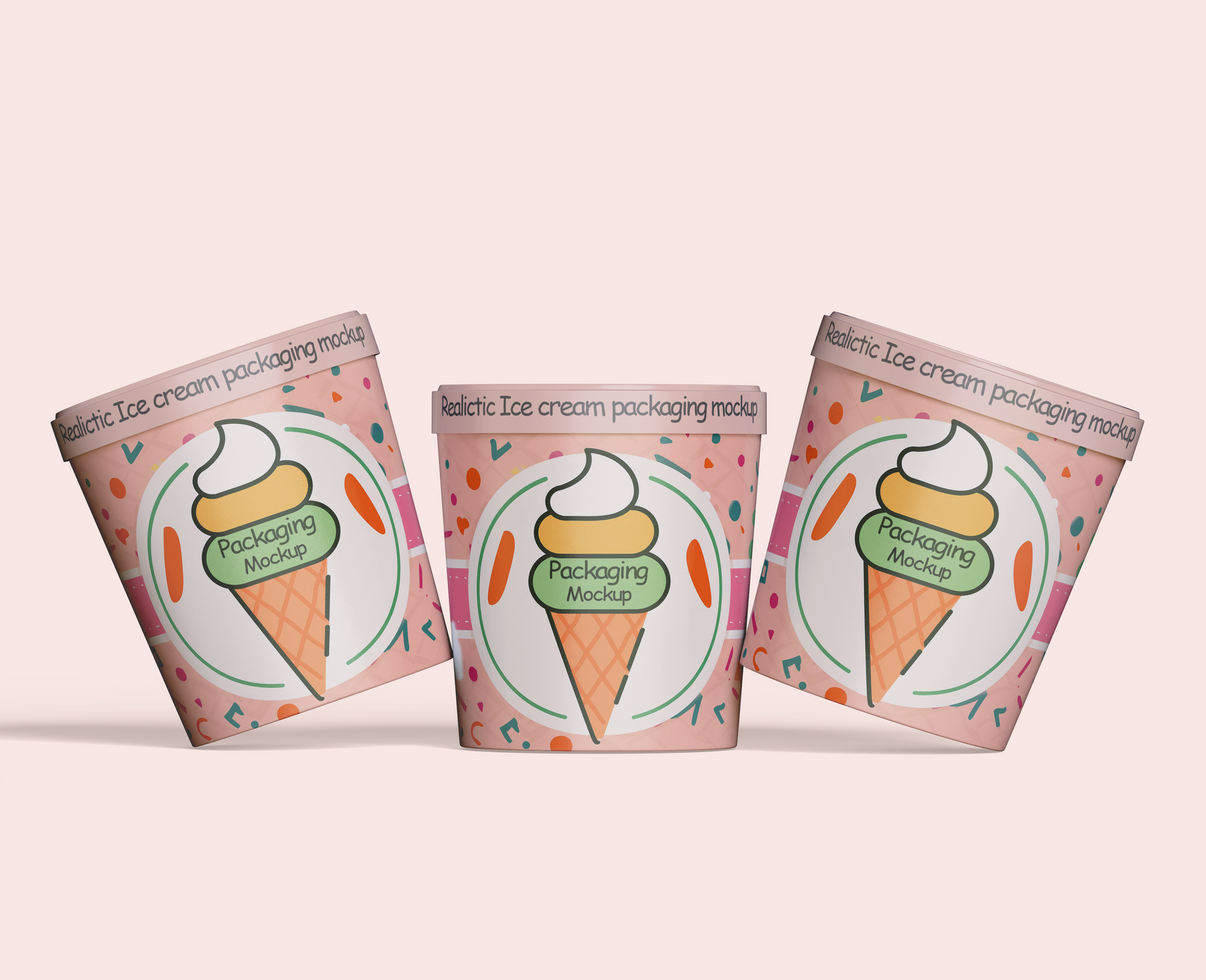 Ice cream packaging mockup editable psd