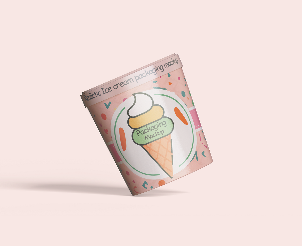 Ice cream packaging mockup editable psd