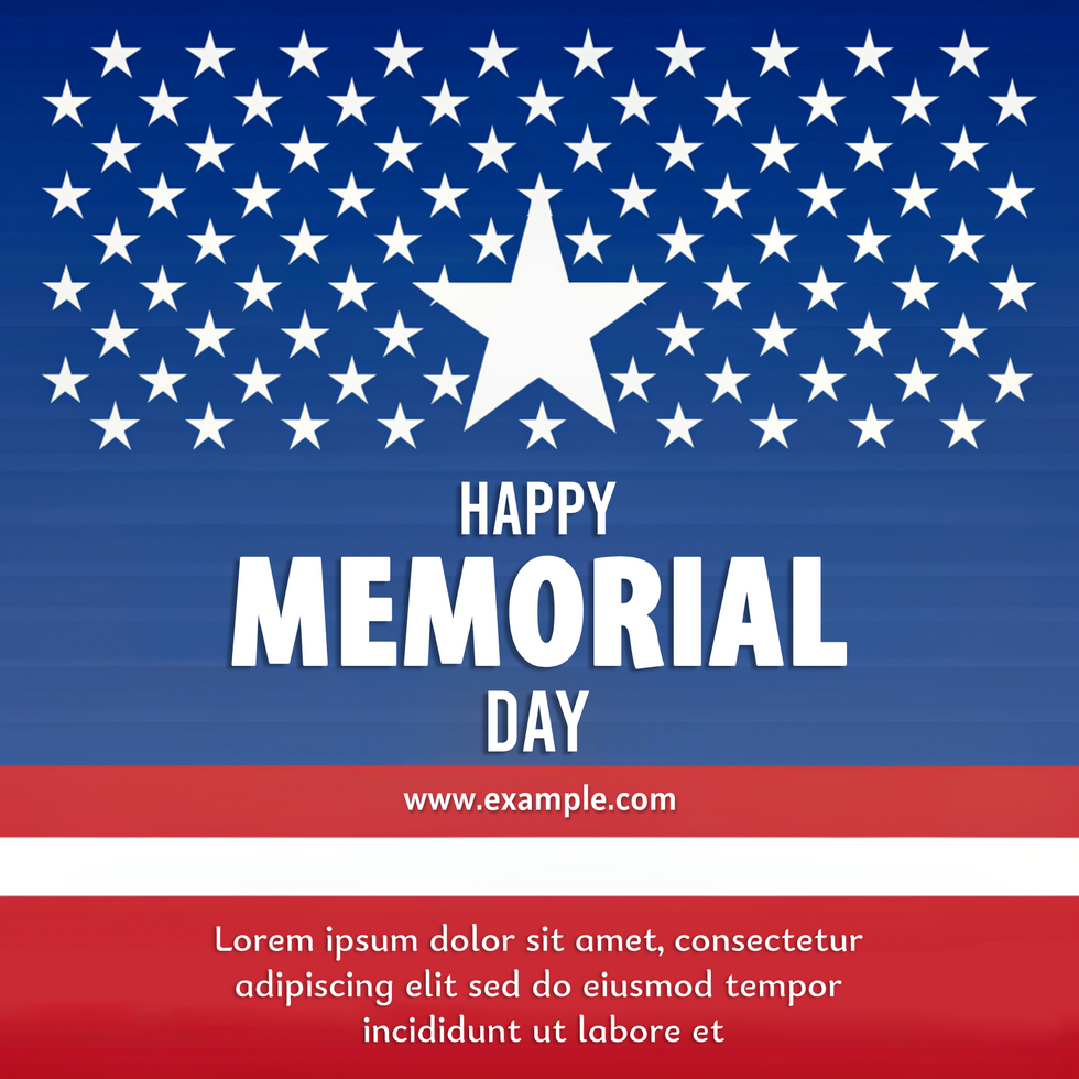 A patriotic poster for Memorial Day psd