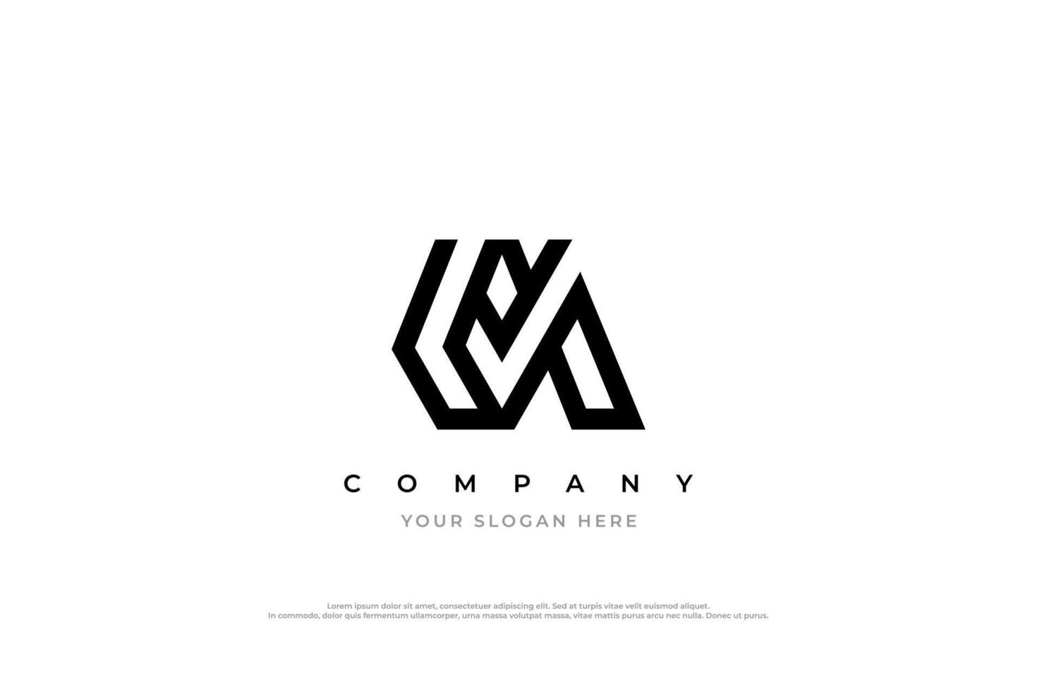 Simple AM or MA Logo Design vector