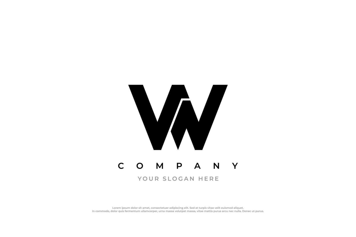 Initial Letter AW Logo or WA Logo Design vector