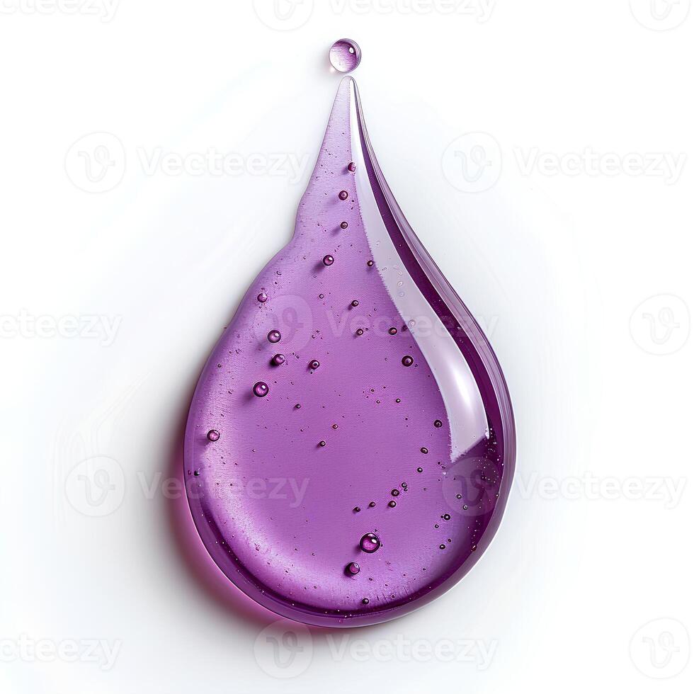 purple paint drop isolated on white background with shadow. purple paint explosion photo