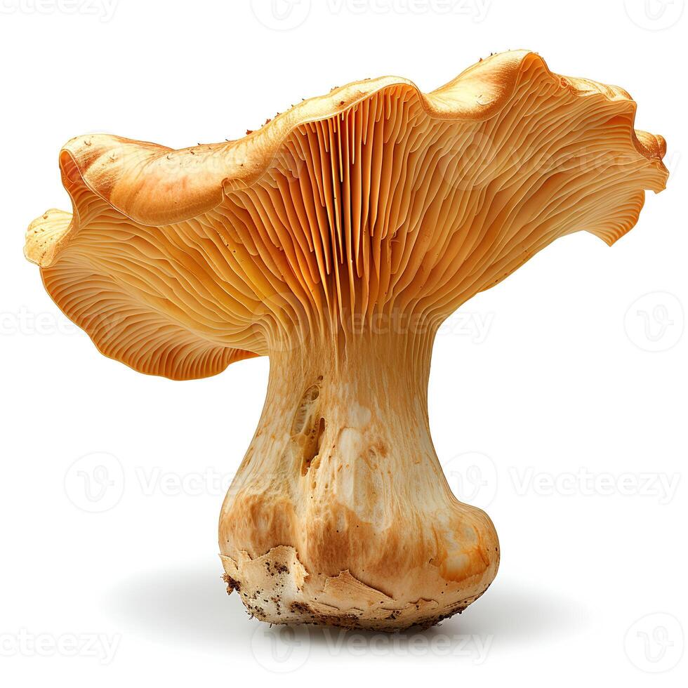 Chanterelle mushroom isolated on white background with shadow photo