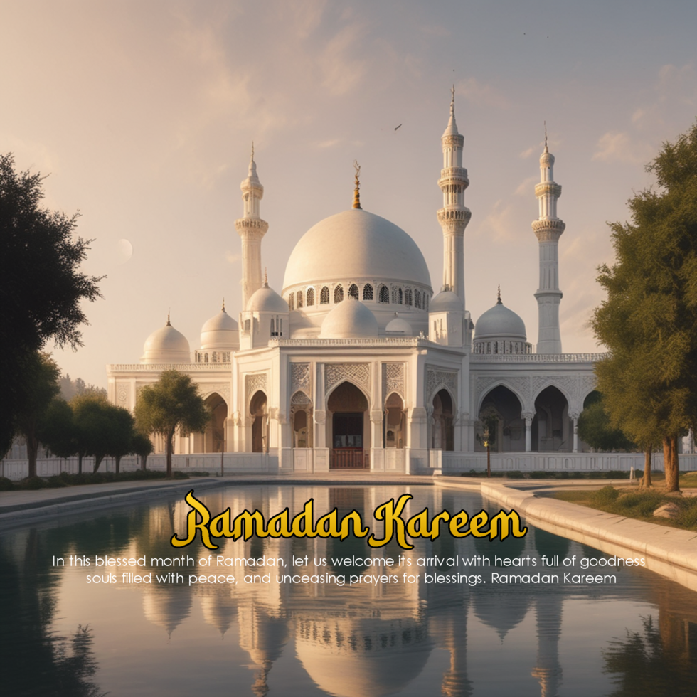 The mosque background design is white in the morning psd