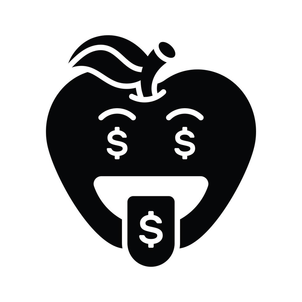 Rich emoji design, greedy expressions, dollar sign on tongue vector