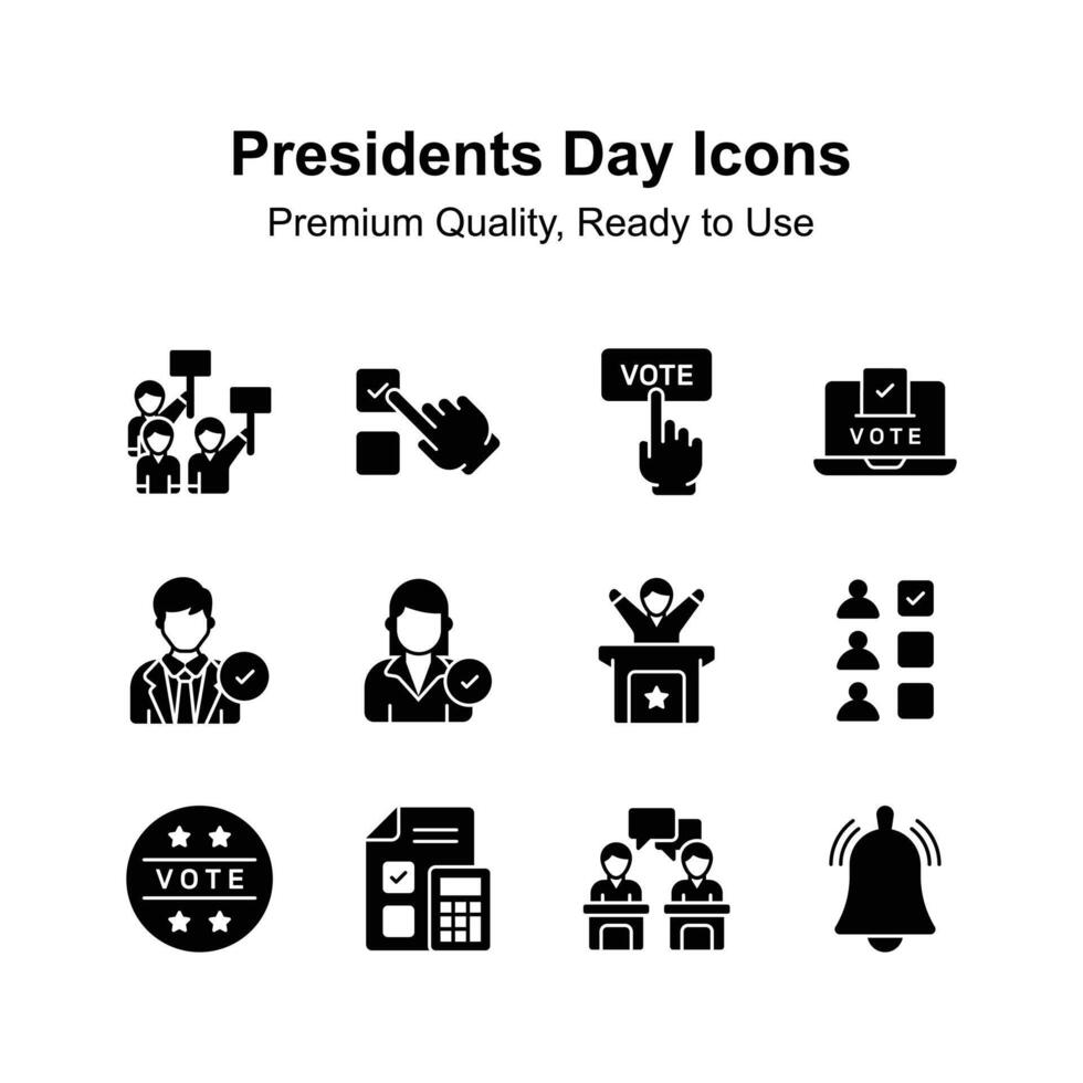 Get your hands on presidents days icons set, ready to use in websites and mobile apps vector