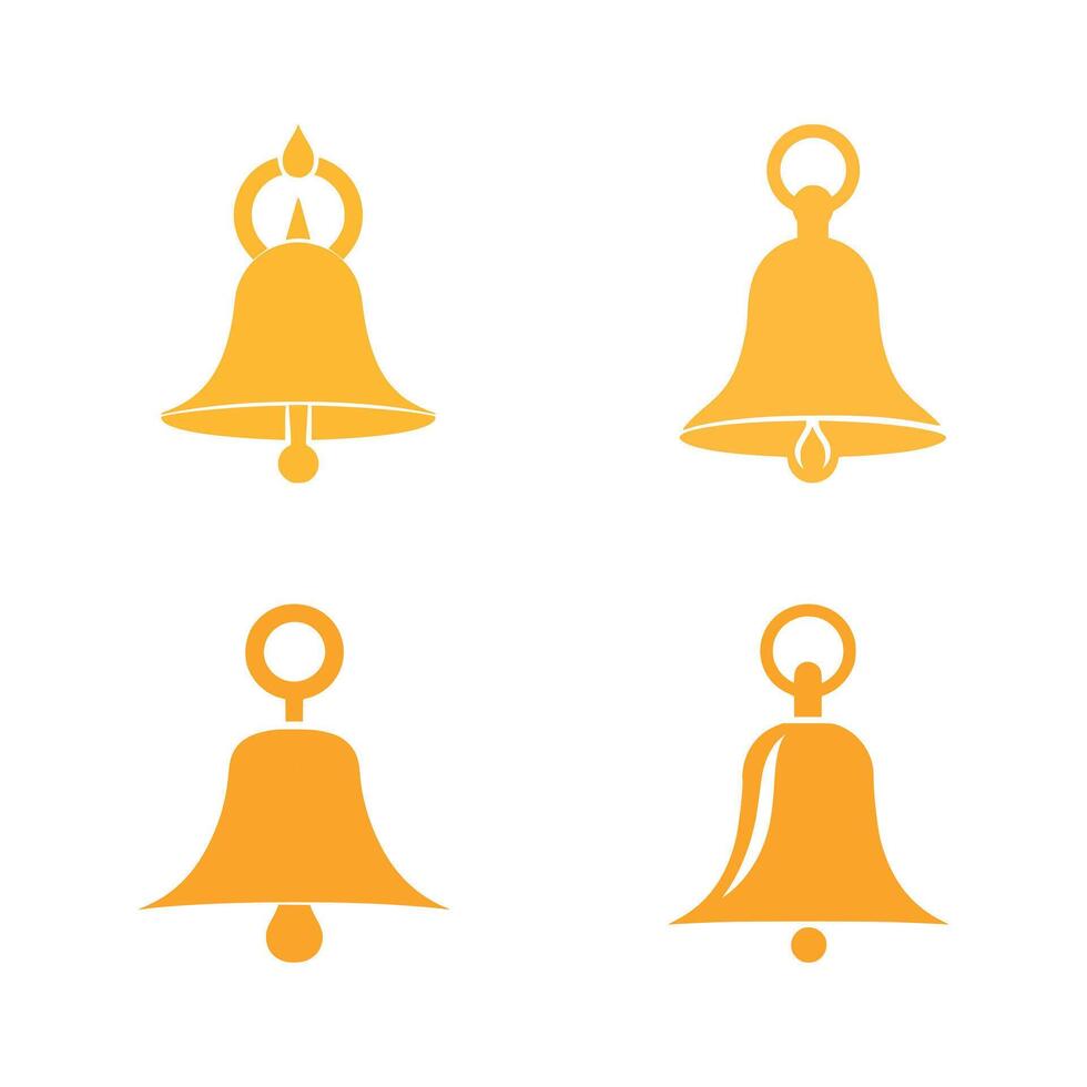 Bell icon set on white background. illustration in trendy flat style vector